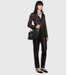 Gucci Unisex GG Marmont Small Top Handle Bag Black Matelassé Leather Double G - Image 11