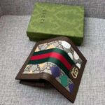 Gucci Unisex GG Ophidia Card Case Wallet Brown Leather Beige Ebony Supreme Canvas - immagine 5