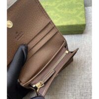 Gucci Unisex GG Ophidia Card Case Wallet Brown Leather Beige Ebony Supreme Canvas (1)