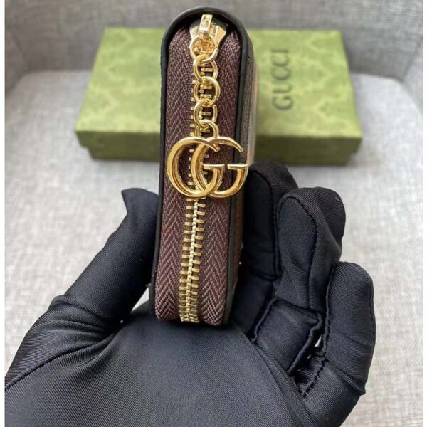 Gucci Unisex GG Ophidia Zip Around Wallet Beige Ebony GG Supreme Canvas (4)
