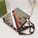 Gucci Unisex Medium Tote Geometric Print Beige Ebony GG Supreme Canvas - immagine 6
