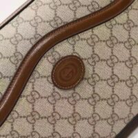 Gucci Unisex Messenger Bag Interlocking G Beige Ebony GG Supreme Canvas (9)