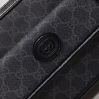 Gucci Unisex Messenger Bag with Interlocking G Black GG Supreme Canvas (1)