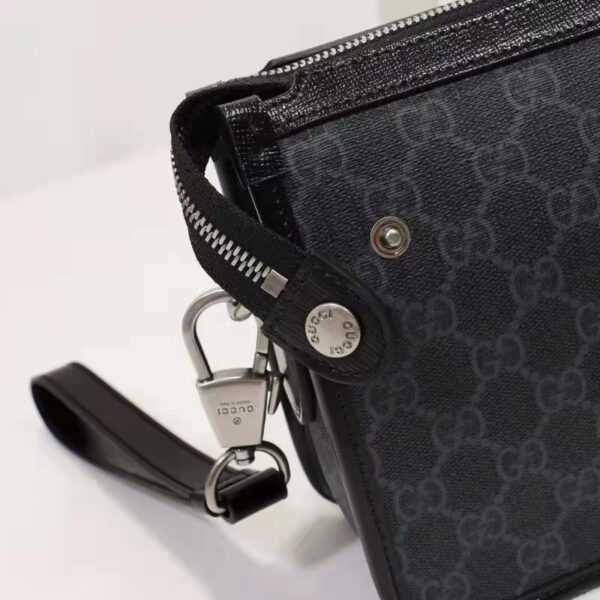 Gucci Unisex Messenger Bag with Interlocking G Black GG Supreme Canvas (7)