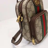 Gucci Unisex Ophidia Mini Bag Beige Ebony GG Supreme Canvas Double G (3)