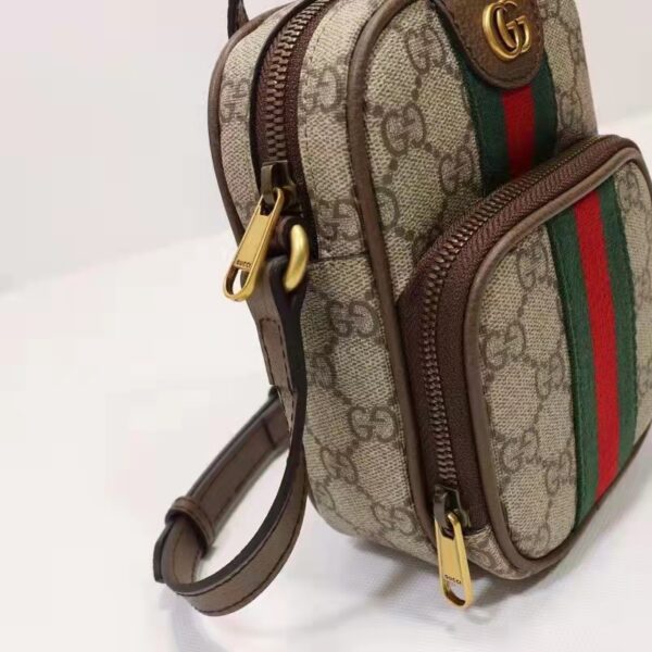 Gucci Unisex Ophidia Mini Bag Beige Ebony GG Supreme Canvas Double G (2)