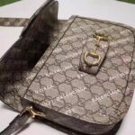 Gucci Unisex The Hacker Project Small Horsebit 1955 Bag Beige GG Supreme Canvas - Bild 7