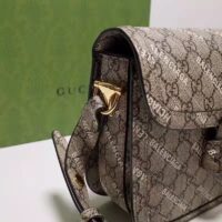 Gucci Unisex The Hacker Project Small Horsebit 1955 Bag Beige GG Supreme Canvas (1)