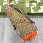 Gucci Unisex The North Face x Gucci Backpack Beige Original GG Canvas Orange Leather - Image 3