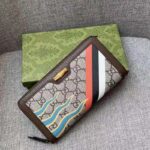 Gucci Unisex GG Diana Zip Around Wallet Beige Ebony GG Supreme Canvas - Image 3