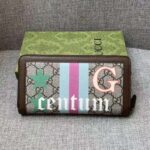 Gucci Unisex GG Diana Zip Around Wallet Beige Ebony GG Supreme Canvas - Image 4