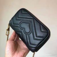 Gucci Women GG Marmont Matelassé Leather Super Mini Bag Black Double G (1)