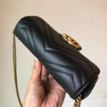 Gucci Women GG Marmont Matelassé Leather Super Mini Bag Black Double G - immagine 6