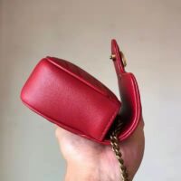 Gucci Women GG Marmont Matelassé Leather Super Mini Bag Red Double G