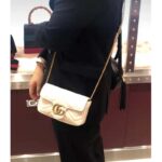 Gucci Women GG Marmont Matelassé Leather Super Mini Bag White Double G - Image 5