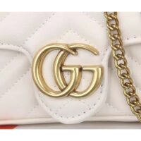 Gucci Women GG Marmont Matelassé Mini Bag White Matelassé Chevron Leather