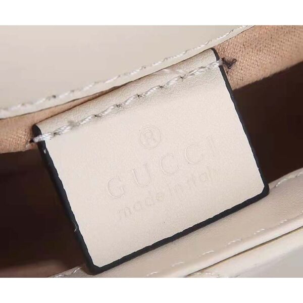Gucci Women GG Marmont Matelassé Mini Bag White Matelassé Chevron Leather (7)