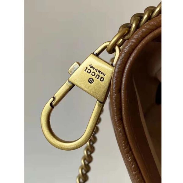 Gucci Women GG Marmont Matelassé Super Mini Bag Brown Double G (7)