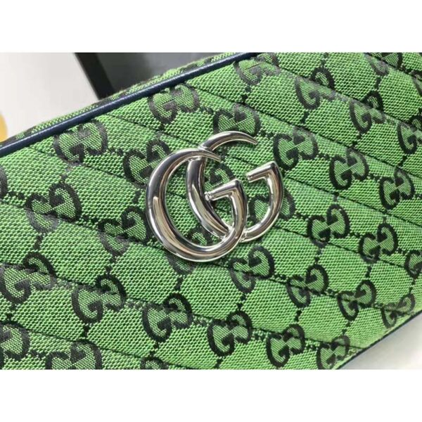 Gucci Women GG Marmont Multicolor Small Shoudler Bag Green Double G (11)