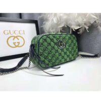 Gucci Women GG Marmont Multicolor Small Shoudler Bag Green Double G (1)