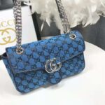 Gucci Women GG Marmont Multicolor Small Shoulder Bag Blue Double G - Image 3