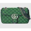 Gucci Women GG Marmont Multicolor Small Shoulder Bag Green Double G