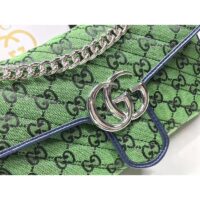 Gucci Women GG Marmont Multicolor Small Shoulder Bag Green Double G (2)