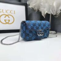 Gucci Women GG Marmont Multicolor Super Mini Bag Blue Double G (11)