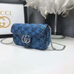 Gucci Women GG Marmont Multicolor Super Mini Bag Blue Double G – Image 6