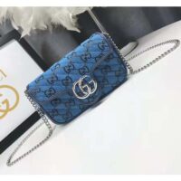 Gucci Women GG Marmont Multicolor Super Mini Bag Blue Double G (11)