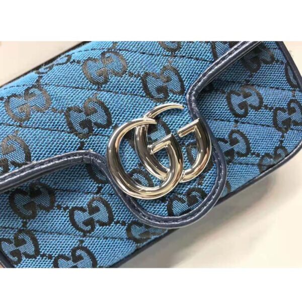 Gucci Women GG Marmont Multicolor Super Mini Bag Blue Double G (6)
