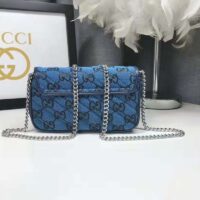 Gucci Women GG Marmont Multicolor Super Mini Bag Blue Double G (11)