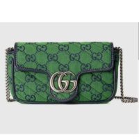 Gucci Women GG Marmont Multicolor Super Mini Bag Green Double G (1)