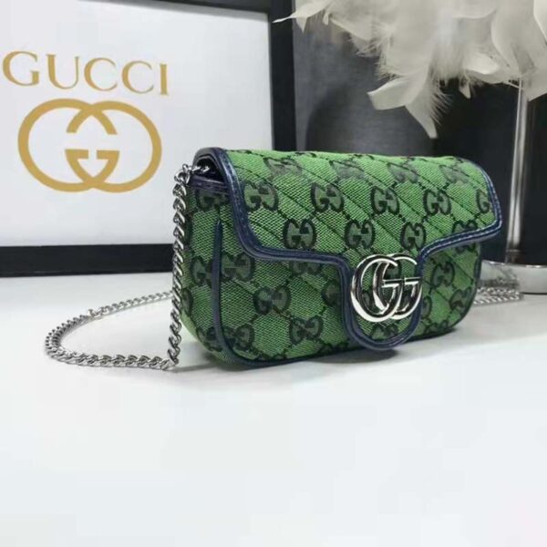 Gucci Women GG Marmont Multicolor Super Mini Bag Green Double G (2)