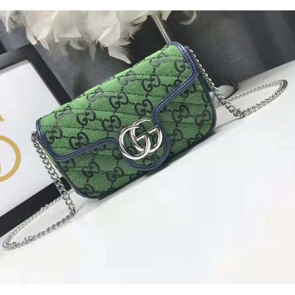 Gucci Women GG Marmont Multicolor Super Mini Bag Green Double G (4)
