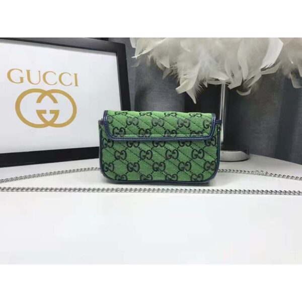 Gucci Women GG Marmont Multicolor Super Mini Bag Green Double G (7)