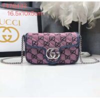 Gucci Women GG Marmont Multicolor Super Mini Bag Purple Double G