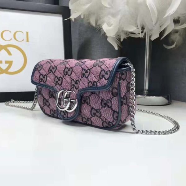 Gucci Women GG Marmont Multicolor Super Mini Bag Purple Double G (4)
