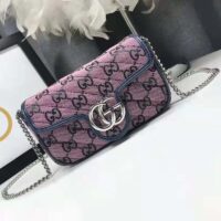 Gucci Women GG Marmont Multicolor Super Mini Bag Purple Double G