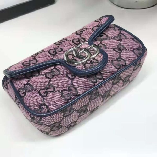 Gucci Women GG Marmont Multicolor Super Mini Bag Purple Double G (7)
