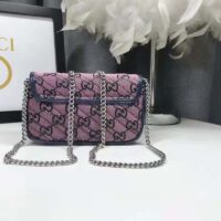 Gucci Women GG Marmont Multicolor Super Mini Bag Purple Double G