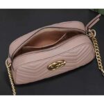 Gucci Women GG Marmont Small Matelassé Shoulder Bag Pink Leather Double G – Bild 5