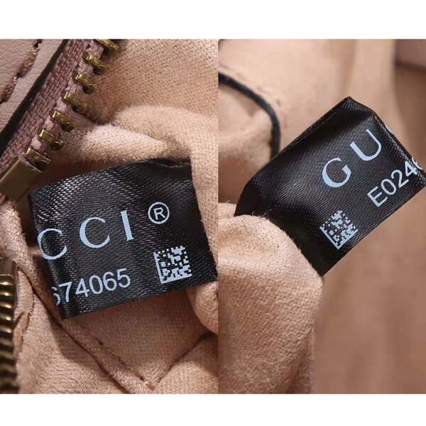 Gucci Women GG Marmont Small Matelassé Shoulder Bag Pink Leather Double G (5)