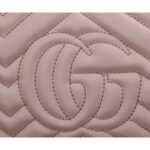 Gucci Women GG Marmont Small Matelassé Shoulder Bag Pink Leather Double G – Bild 6
