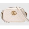 Gucci Women GG Marmont Small Shoulder Bag White Matelassé Chevron Leather