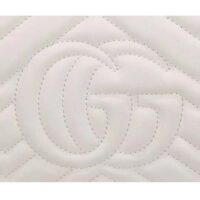 Gucci Women GG Marmont Small Shoulder Bag White Matelassé Chevron Leather (2)