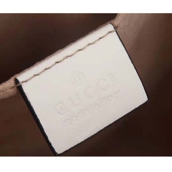 Gucci Women GG Marmont Small Shoulder Bag White Matelassé Chevron Leather (8)