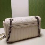 Gucci Women GG Marmont Small Shoulder Bag White Matelassé Leather Double G - Bild 6