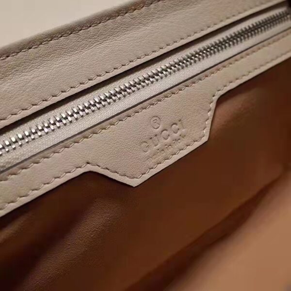 Gucci Women GG Marmont Small Shoulder Bag White Matelassé Leather Double G (8)