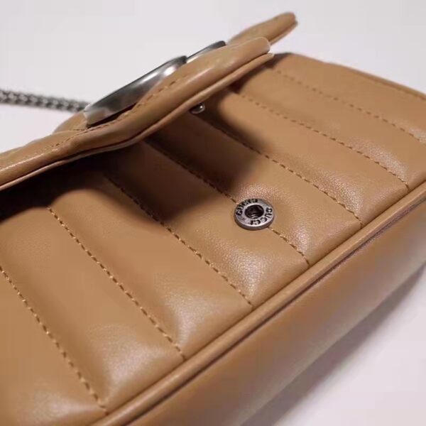 Gucci Women GG Marmont Super Mini Bag Beige Double G Matelassé Leather (2)